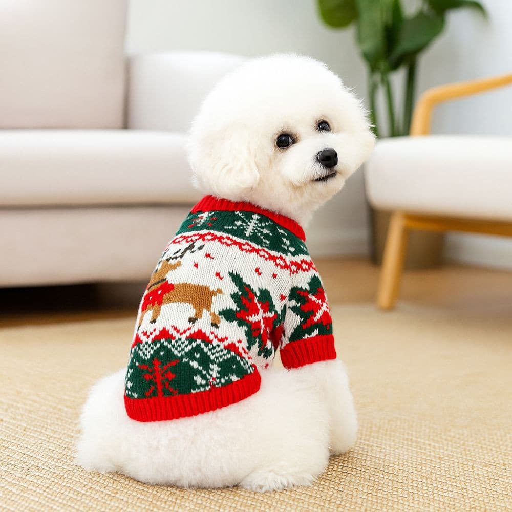BOLONI Suéter De Natal Para Animais De Estimação , Macio E Quente De Floco De Neve Cachorro , Roupas De Cachorrinho Com