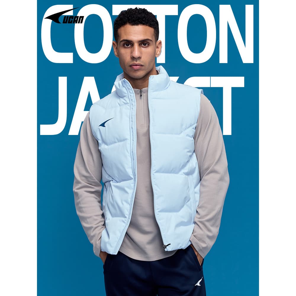 Ucan ucan inverno algodão colete masculino quente colete de futebol engrossado exterior Wear gola alta colete jaqueta de