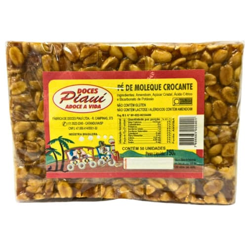 PÉ DE MOLEQUE CROCANTE COM 50 UNIDADES 750G - DOCES PIAUÍ