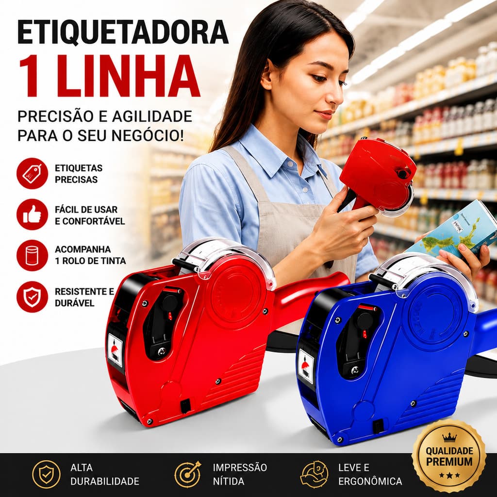 Máquina Etiquetadora de Preço 8 Dígitos Profissional Compatível com Etiquetas Termais para Loja e Mercado