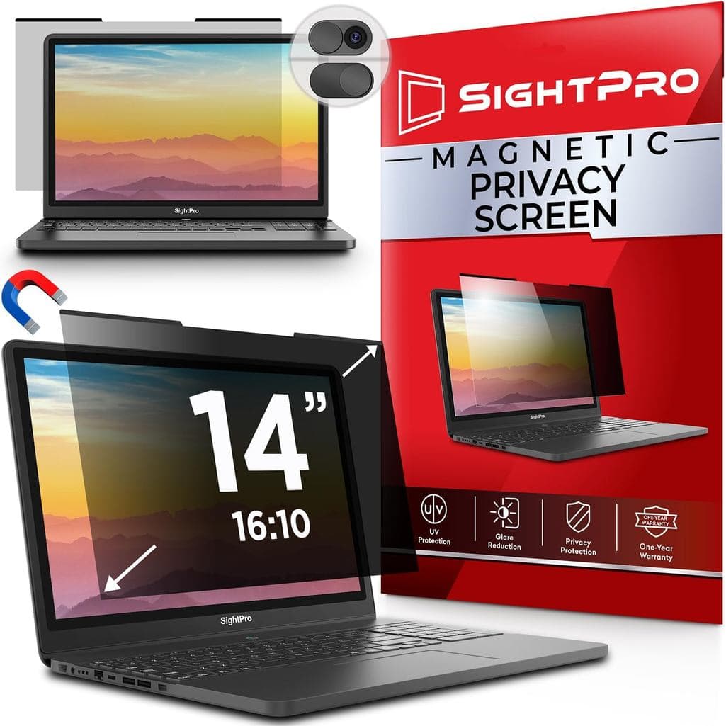 Tela de Privacidade Magnética para Laptop SightPro 14 Polegadas 16:10 - Filtro de Privacidade Removível Patenteado e Pro