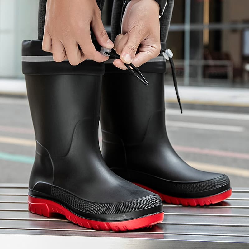 Botas de chuva masculinas moda versão coreana roupa externa quatro estações 2026 novo estilo botas de chuva de verão de
