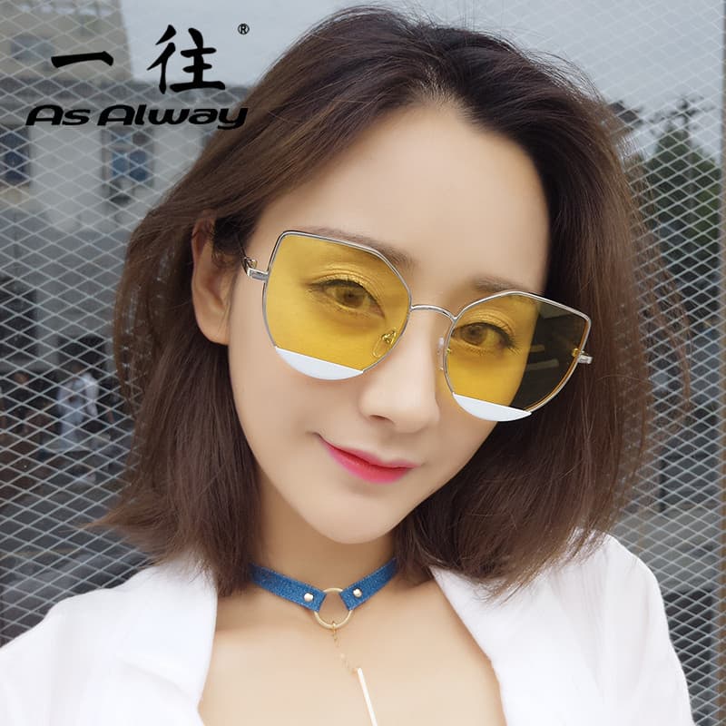 2024 novo estilo óculos masculino rosto longo versão coreana orelhas de gato óculos de sol único senhoras na moda olhos