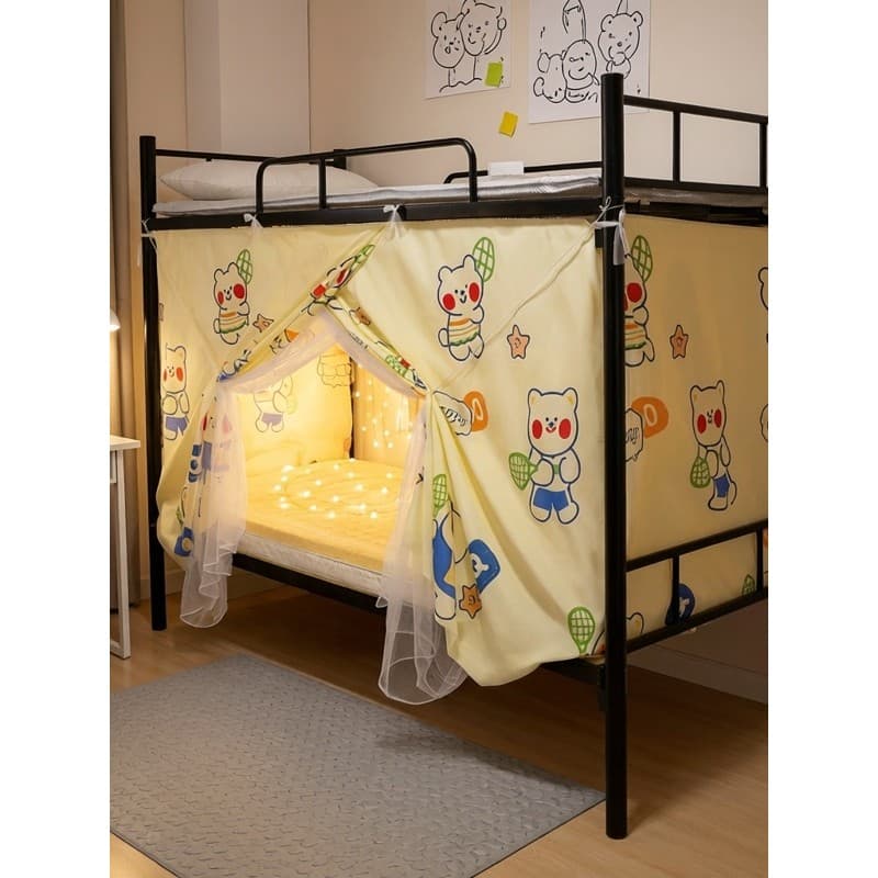 Rede mosquiteira cortina Blackout integrada dormitório estudantil feminino 0.9m manto de cama beliche superior inferior