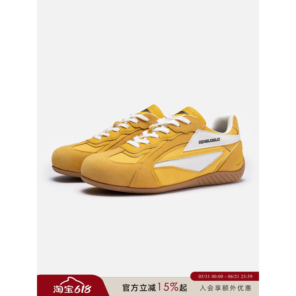 Senguoguo tênis de corrida/amarelo sapatos de treinamento alemão feminino 2026 primavera novos tênis casuais aumentando