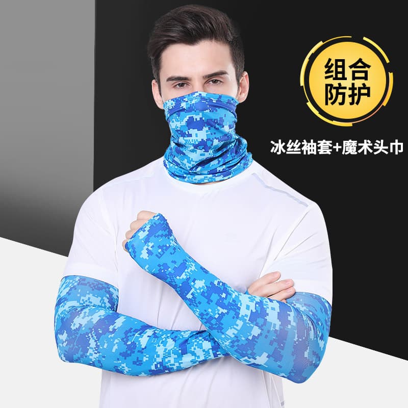 Chapéu de ciclismo babador de seda gelo masculino estendido manga gelo pescoço capa protetor solar cabeça véu pescoço pr