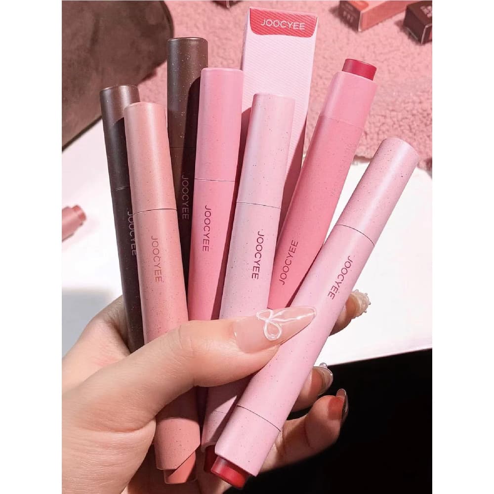 Estoque pronto Joocyee Enzyme Color Powder Mist Batom Caneta Batom Branqueador Fosco 100 Retro Rosa Marrom Yu Shuxin Fem