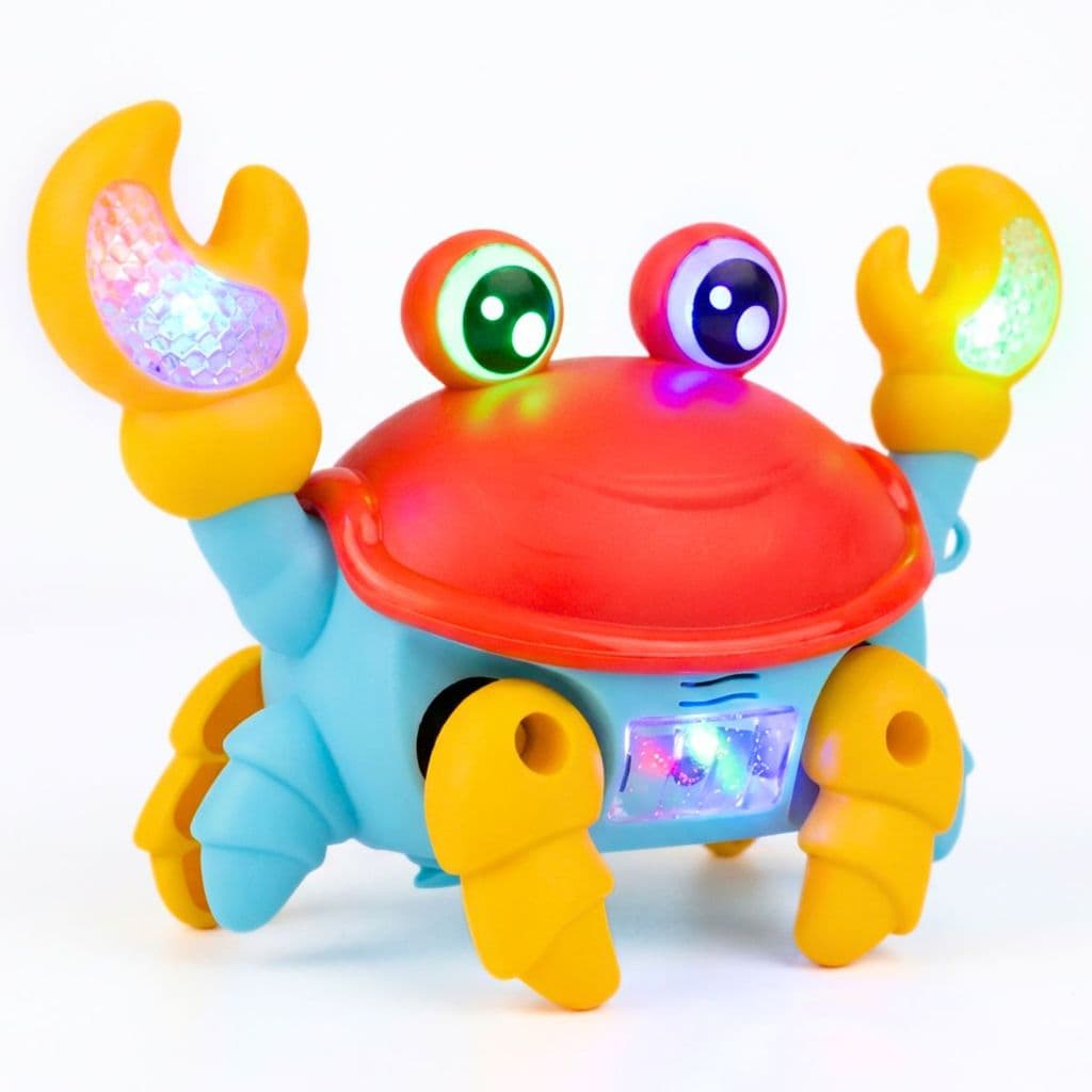 Brinquedo Caranguejo siri Fujão Dançante com Led e musica