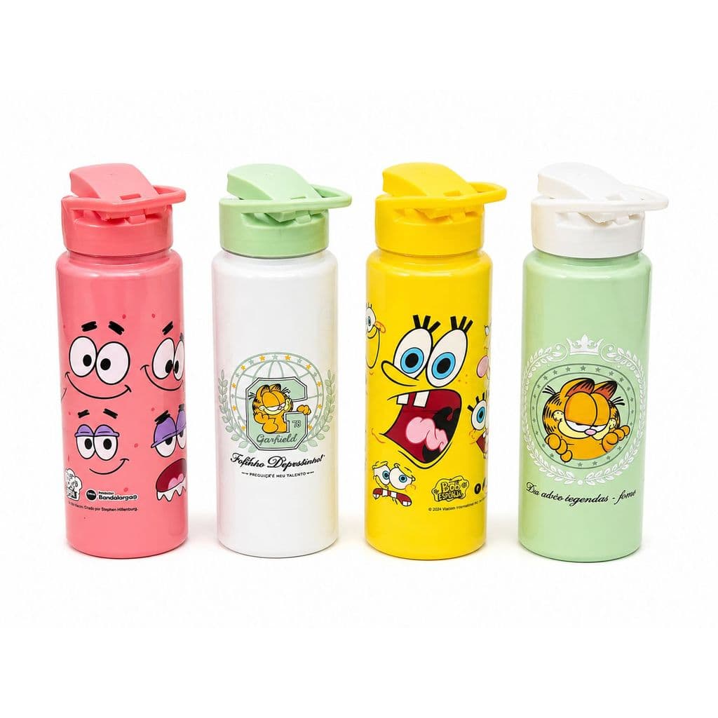 Garrafa de Agua Squeeze Sport 750ml Plástico Várias Estampas