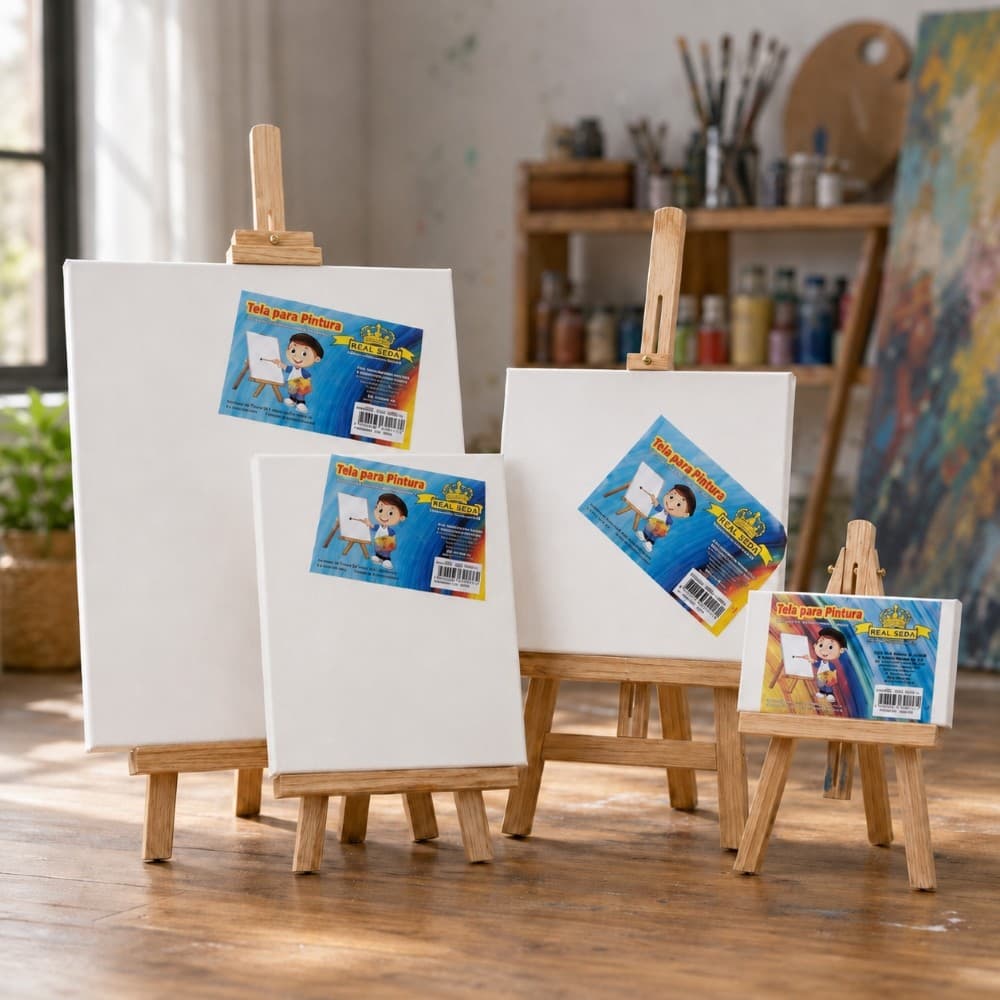 TELA PINTURA REAL SEDA 10x18 24x30 25x25 30x40 - 10 UNIDADE