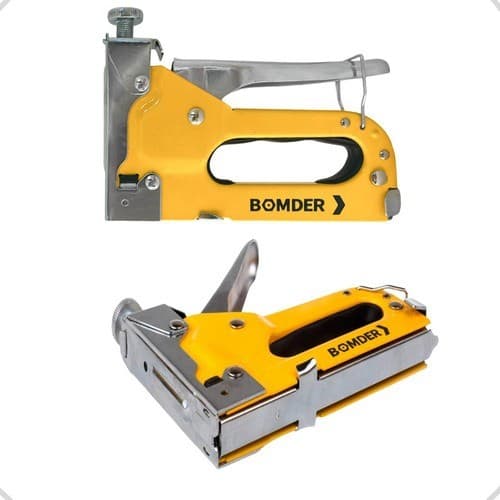Grampeador Tapeceiro Alta Pressão 3 em 1 Manual com 100 Grampos Ferramenta para Fixação e Reparos