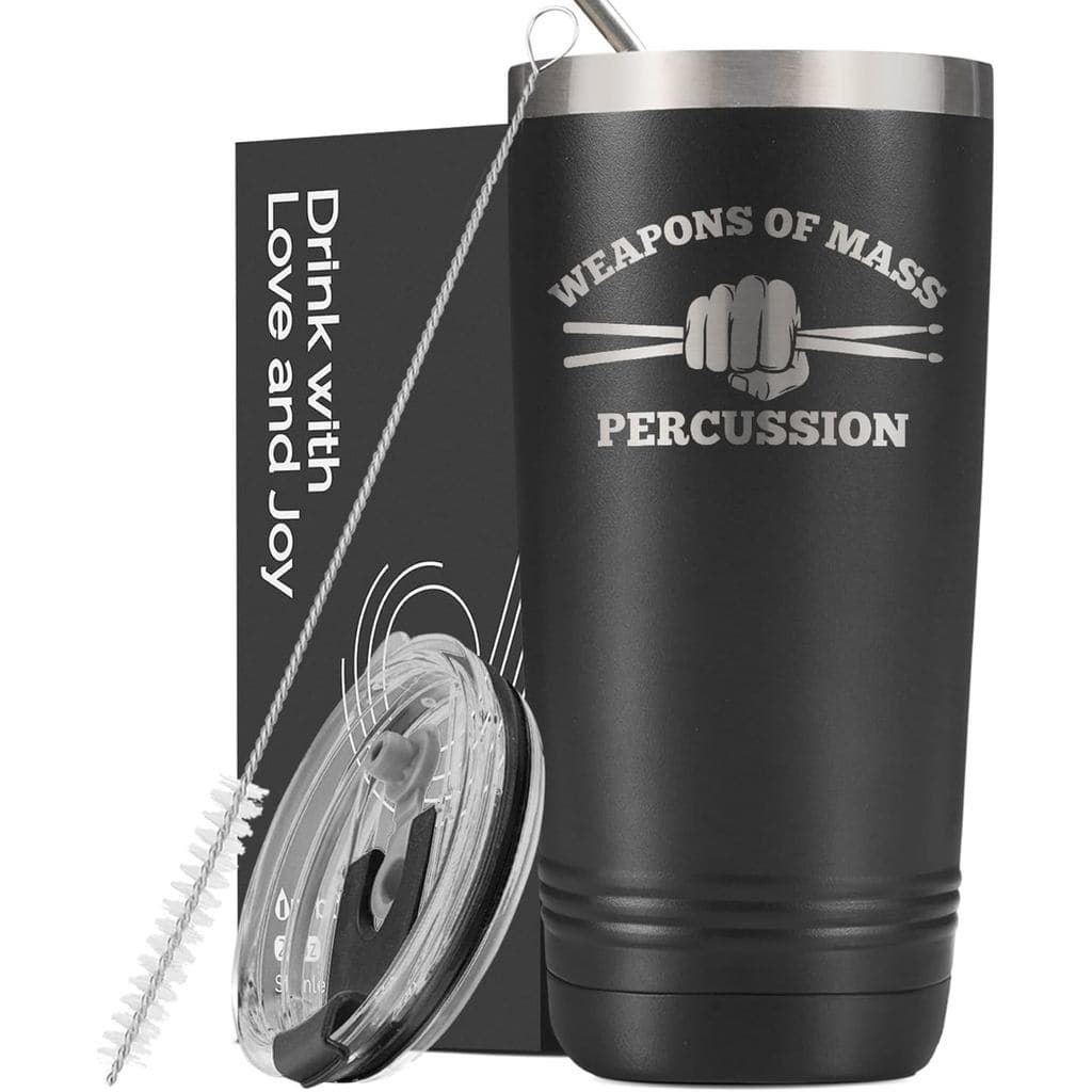 Onebttl Presentes Divertidos para Bateristas, para Homens, Mulheres, Amantes da Música, Copo Térmico de Aço Inoxidável d