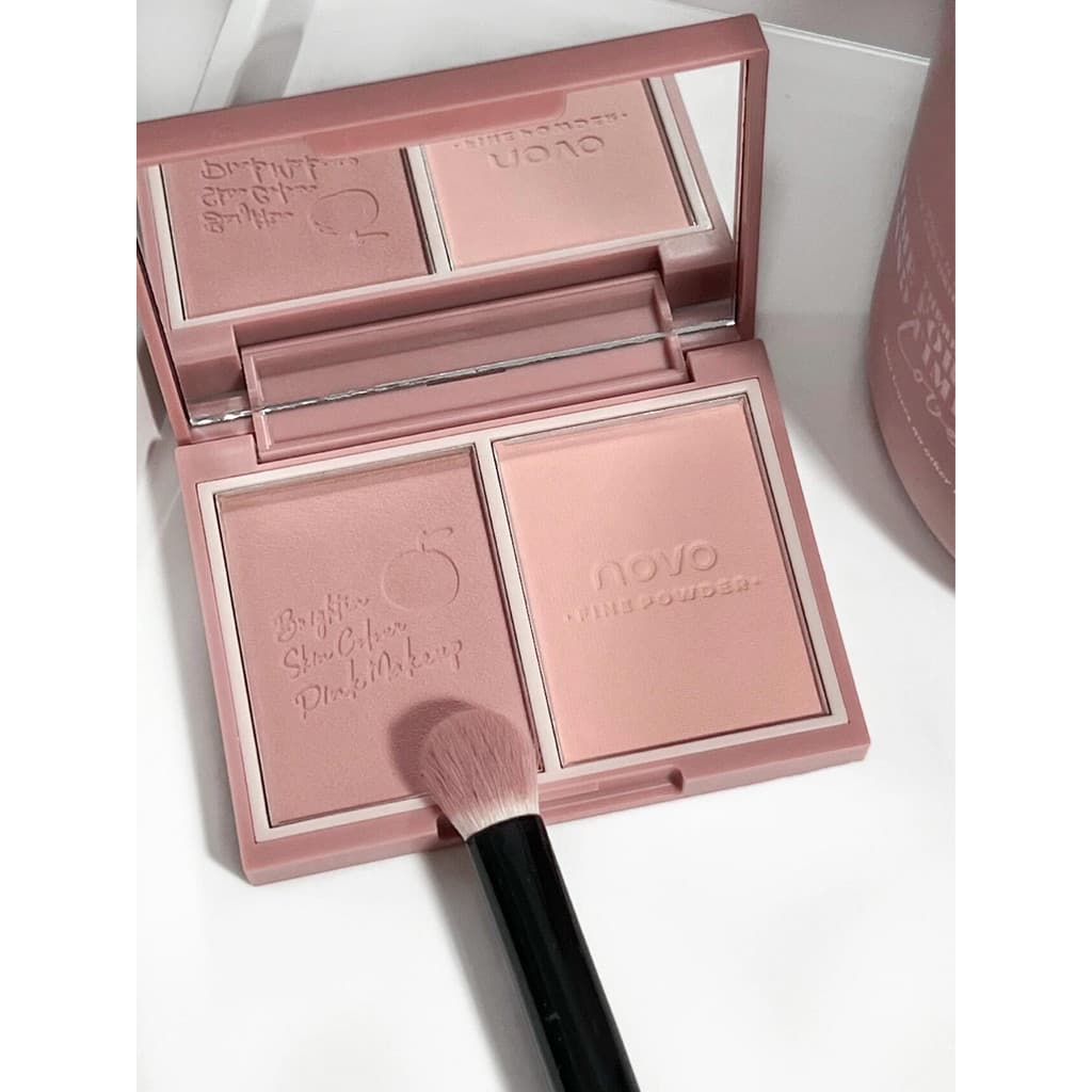 Novo Blush de duas cores expansão cor baixa saturação luz rosto leite damasco cinza rosa blush azul blush roxo contorno