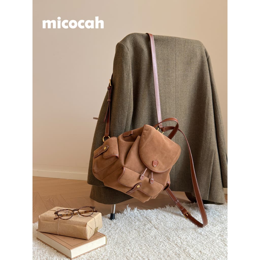 Micocah {London College} Mochila retrô feminina bolsa de grande capacidade mochila Crossbody Original
