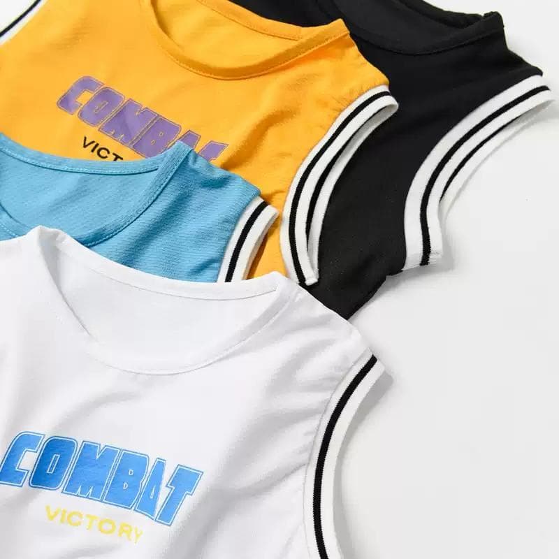 Limpar estoque colete infantil meninos sem mangas camiseta médio pequeno crianças esportes topo uniforme de basquete