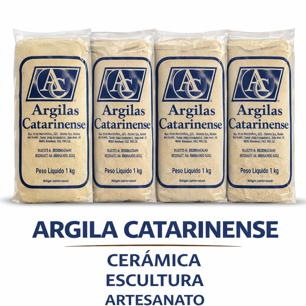 Argila Natural 4kg Cerâmica Artesanato Escultura Modelagem Argila Catarinense