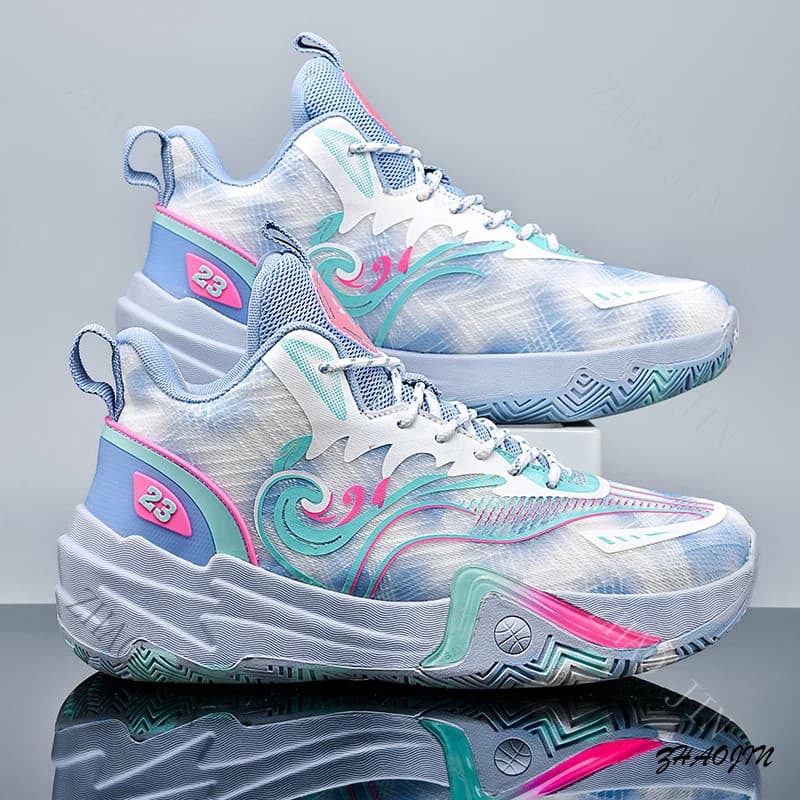 Homens Mulheres Botas De Basquete De Alta Qualidade Sola Plana Flexível Respirável Macio Elástico Rendas Até Sapatos Par