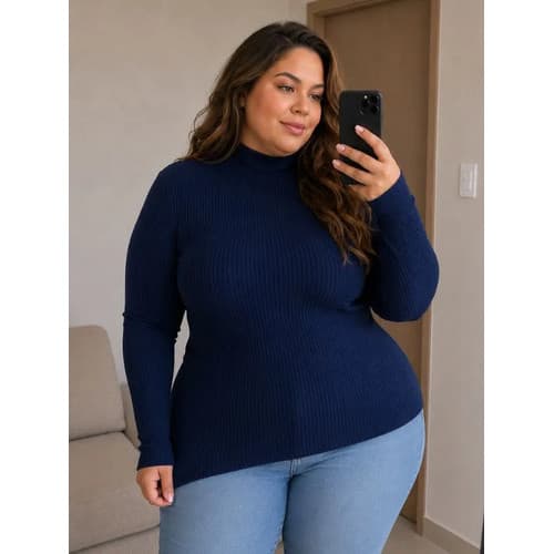 Cacharrel Blusa Plus size canelado premium de frio quentinha segunda pele G1 ao G3