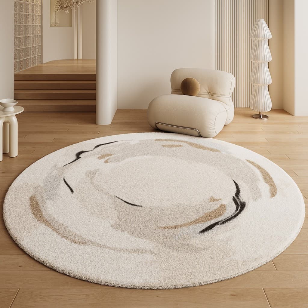 [Novo produto] estilo nórdico redondo imitação de caxemira tapete de alta densidade sala de estar cadeira de computador