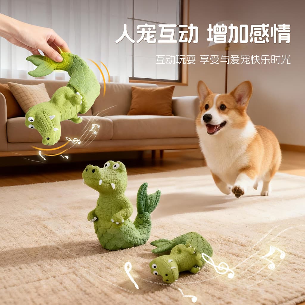 Novo produto brinquedo do cão dos desenhos animados forma de crocodilo Pet látex som brinquedo pequeno médio tamanho cão