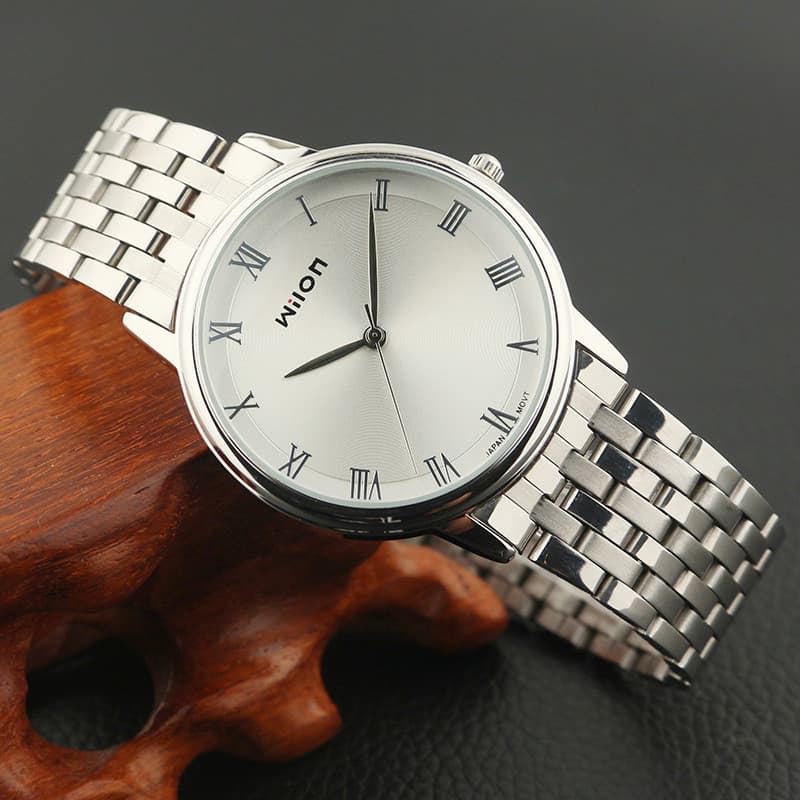 Veyron relógio simples versão coreana relógio masculino moda Casual casal relógio Retro banda de aço quartzo senhoras re