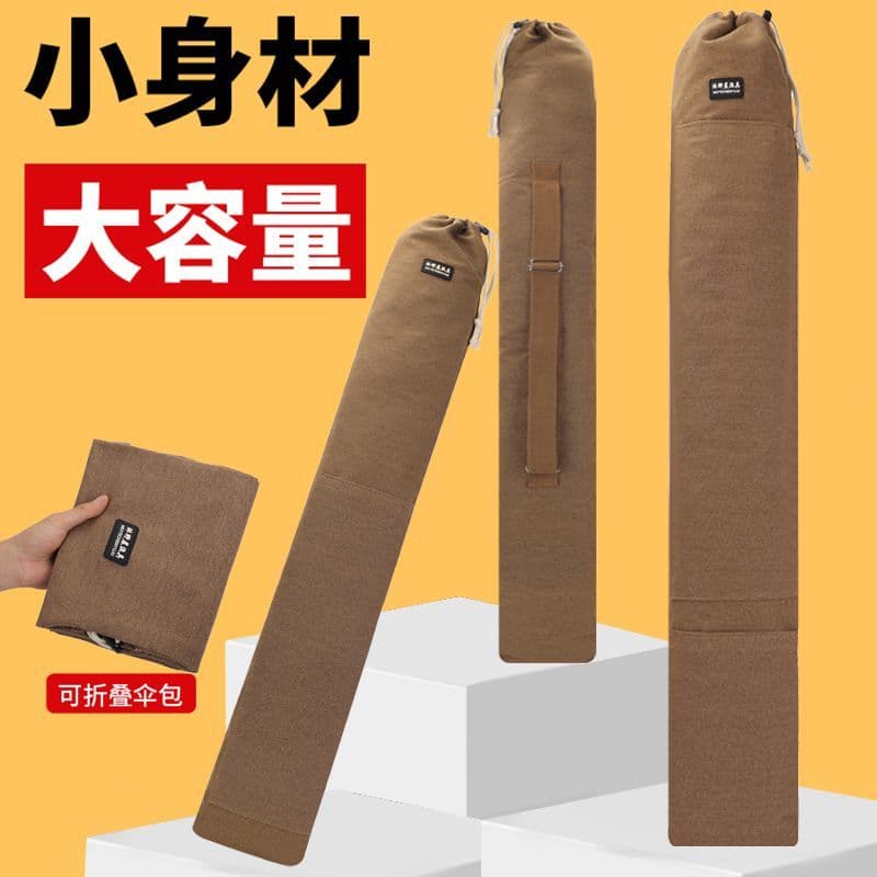 Novo estilo saco de guarda-chuva de pesca lona saco de equipamento de pesca saco de vara de pesca saco de armazenamento