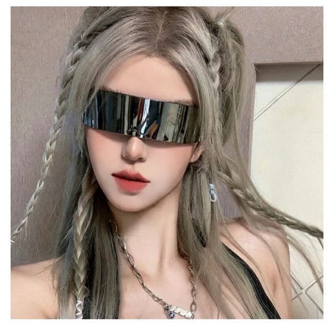 Futuro tecnologia sentido Punk óculos masculino feminino ficção científica High Street Disco óculos de sol engraçado Hip