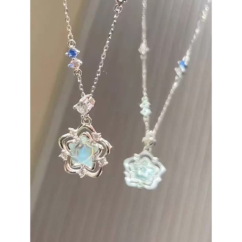 colar aço inoxidável colar femenino {Aço titânio não desbota} oceano coração colar feminino luz luxo nicho ins tempera