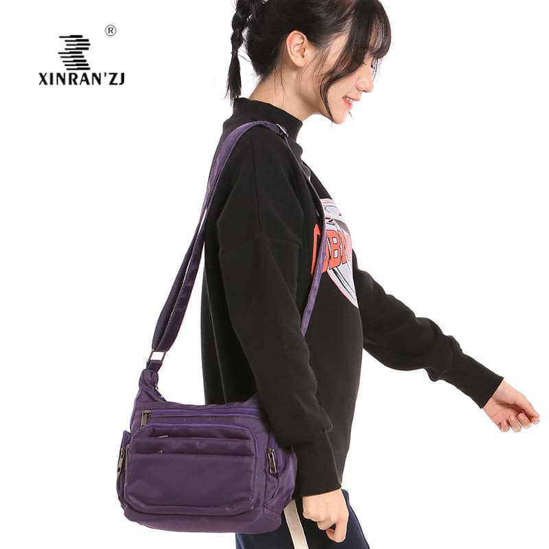 Multi-zíper bolso leve náilon à prova dwaterproof água saco do mensageiro feminino portátil viagem expresso saco Horizon