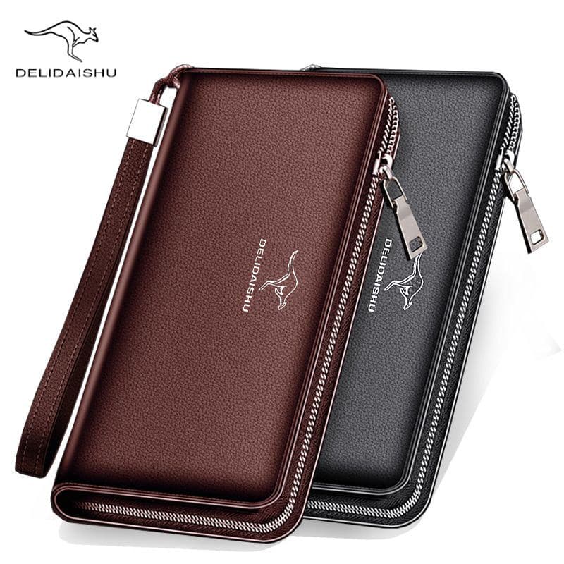 carteira masculina carteira masculina com ziper 2026 novo estilo carteira masculina longa textura de couro embreagem gra