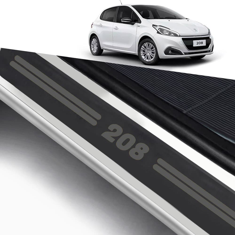 Soleira De Porta Peugeot 208 Preto Universal Carro personalizado