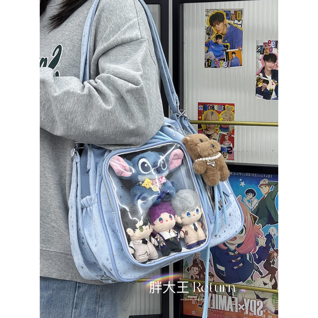 Bonito estrela dor saco japonês saco do bebê grande capacidade bidimensional estudante classe Commuter Casual mensageiro