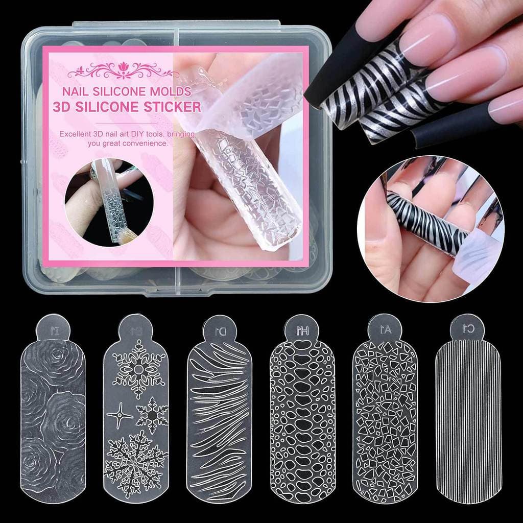 {Hot Sale}Nail art silicone mold sheet Christmas snowflake leopard print3D Diaphragm DIY Nail membrane tool kit