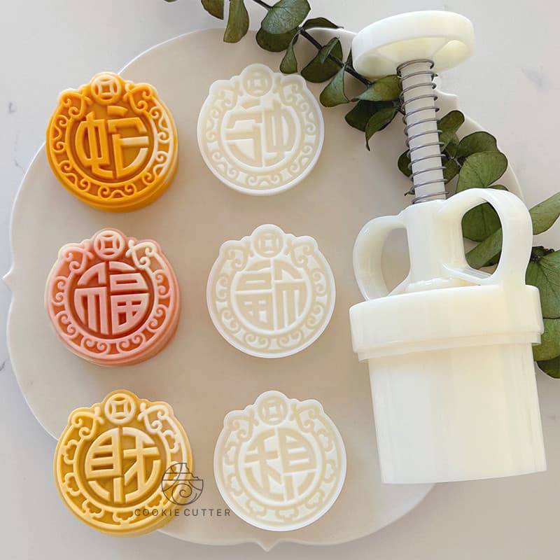 [Rolo Original] 50g fortuna cobra molde de pastelaria chinesa Ruyi nuvem auspiciosa moeda de cobre meados de outono Moon