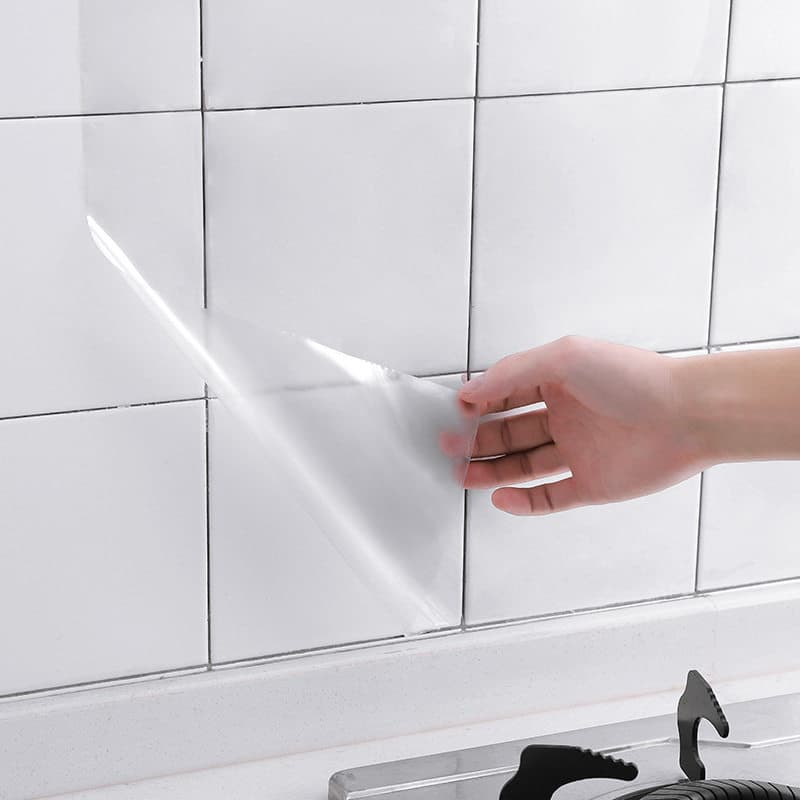 Adesivo transparente à prova de óleo para cozinha, adesivo de parede resistente a altas temperaturas, fogão, à prova d'á