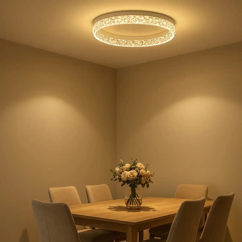 Luminária Plafon Painel Led Redondo Cristal 3 Em 1 Sobrepor