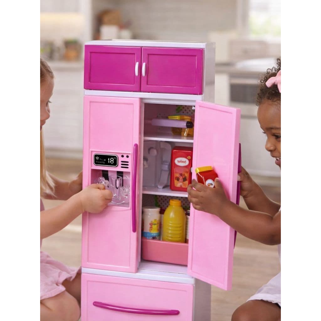 Refrigerador de Brinquedo Geladeira Infantil c/ Acessórios, Brincadeira de Casinha Brinquedo Infantil, Brinquedo Menina
