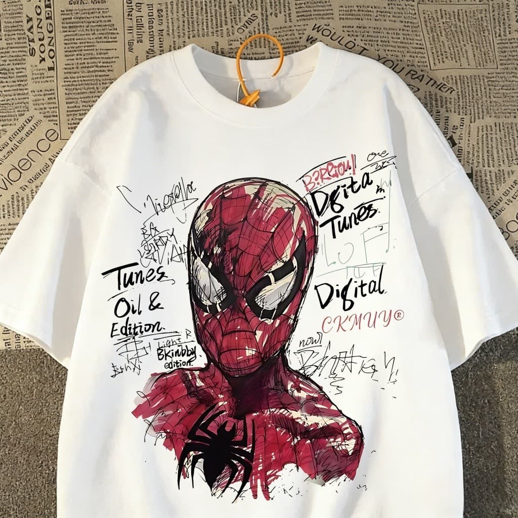 Camiseta Premium Homem Aranha em Algodão Puro unissex Camiseta Anime Estampa The Amazing Spider Man