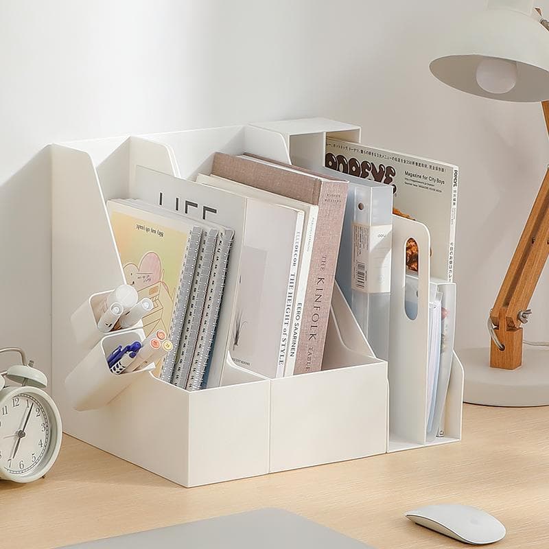 Suporte de livro alça oblíqua Rack de arquivo estudante Desktop caixa de armazenamento de livros estante mesa caixa de a