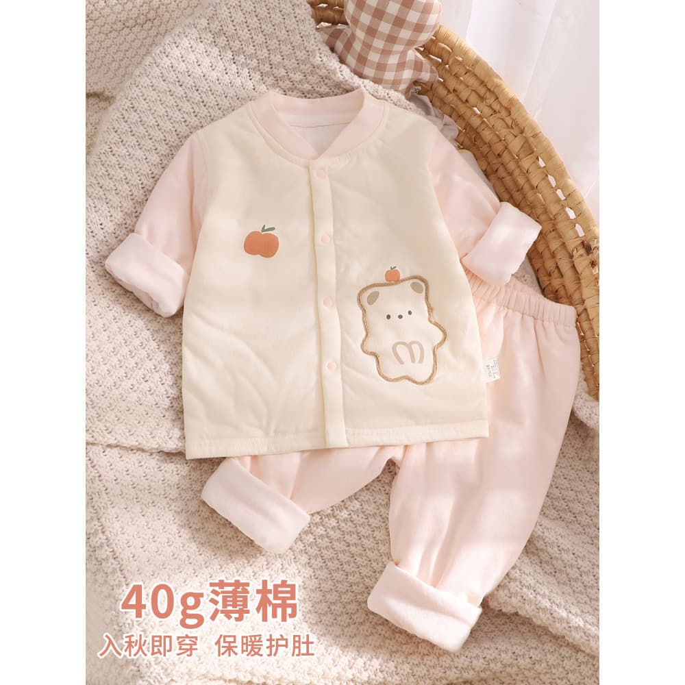 Bebê recém-nascido roupas divididas conjunto de roupa interior do bebê primavera outono acolchoado algodão acolchoado ro