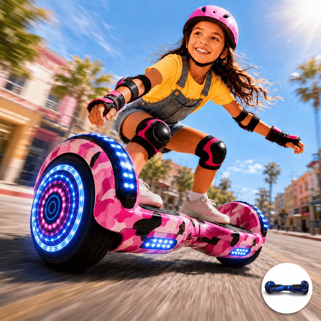 Hoverboard Elétrico com Led 120kg Infantil e Adulto