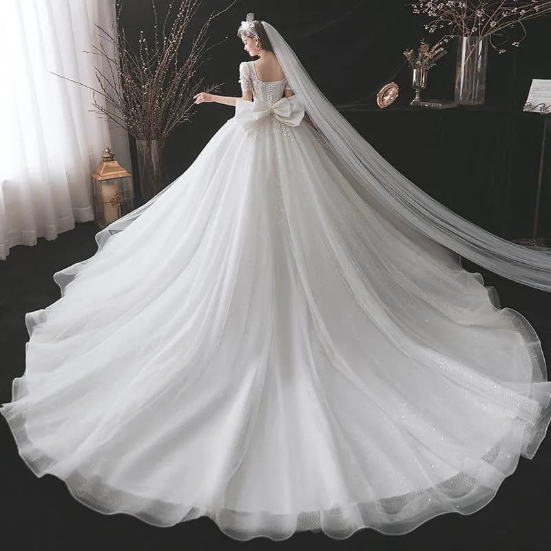 Vestido de Noiva 2026, estilo francês, vestido principal leve para noivas, tamanho grande para cobrir braços grossos, pa
