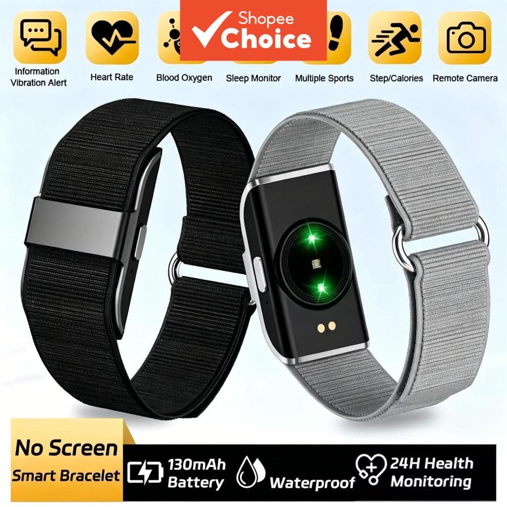 Pulseira Inteligente à Prova d'Água - Relógio Esportivo com Monitor de Saúde, Pedômetro para Corrida, Alarme Vibratório