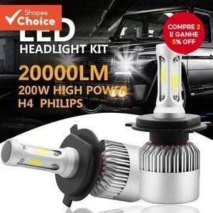 2 Pcs H4 9003 HB2 50W 20000LM LED Kit De Farol Para Carro Lâmpadas De Feixe Alto/Baixo 6500K