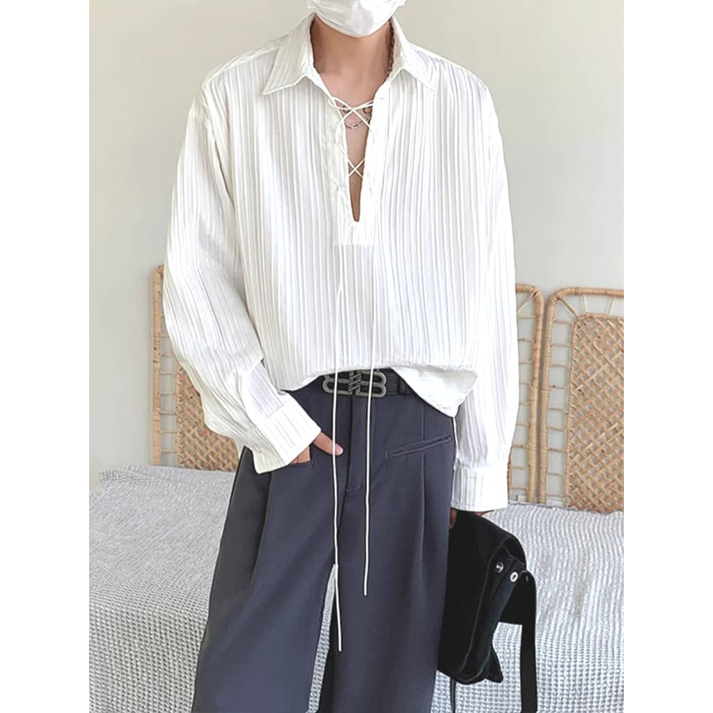 Estilo preguiçoso algodão linho camisa branca masculina textura plissada solta manga comprida protetor solar blusa linho