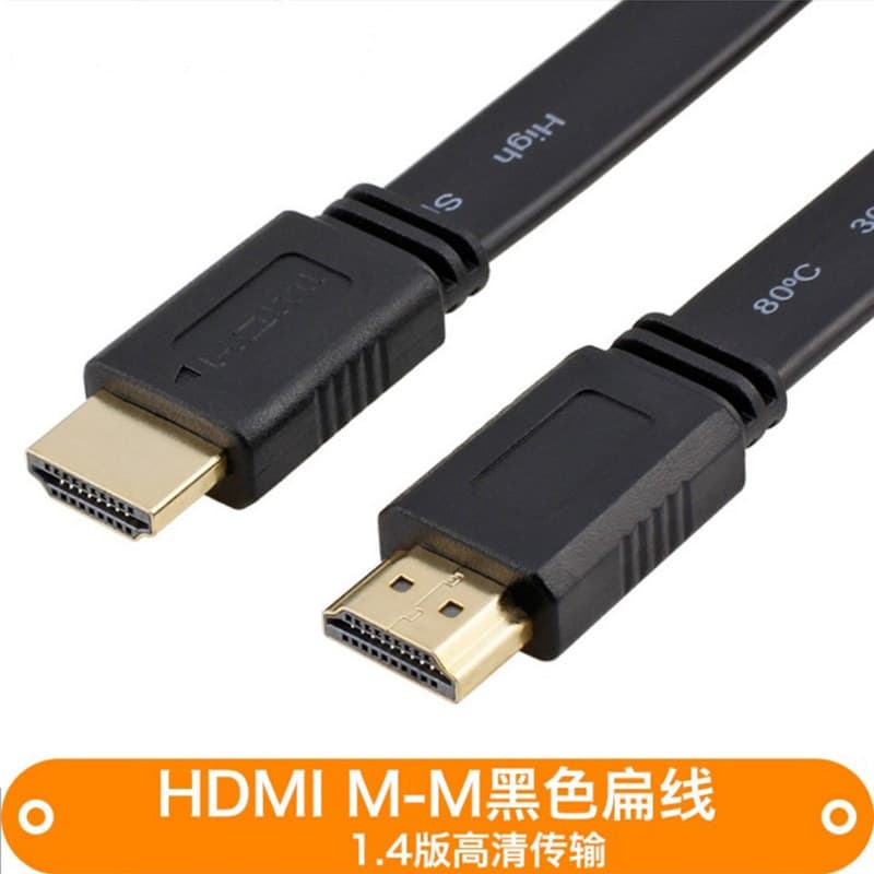 Cabo plano macho duplo HDMI versão 1.4 4K HD computador Set-Top Box cabo de TV ps4 cabo de projeção macio