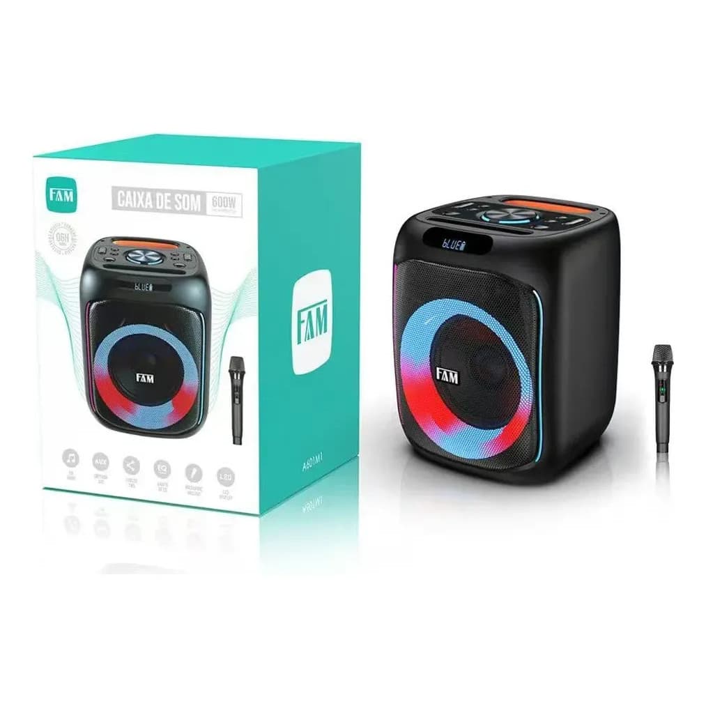 Caixa De Som Fam A601m1 600w Bluetooth C/ Microfone