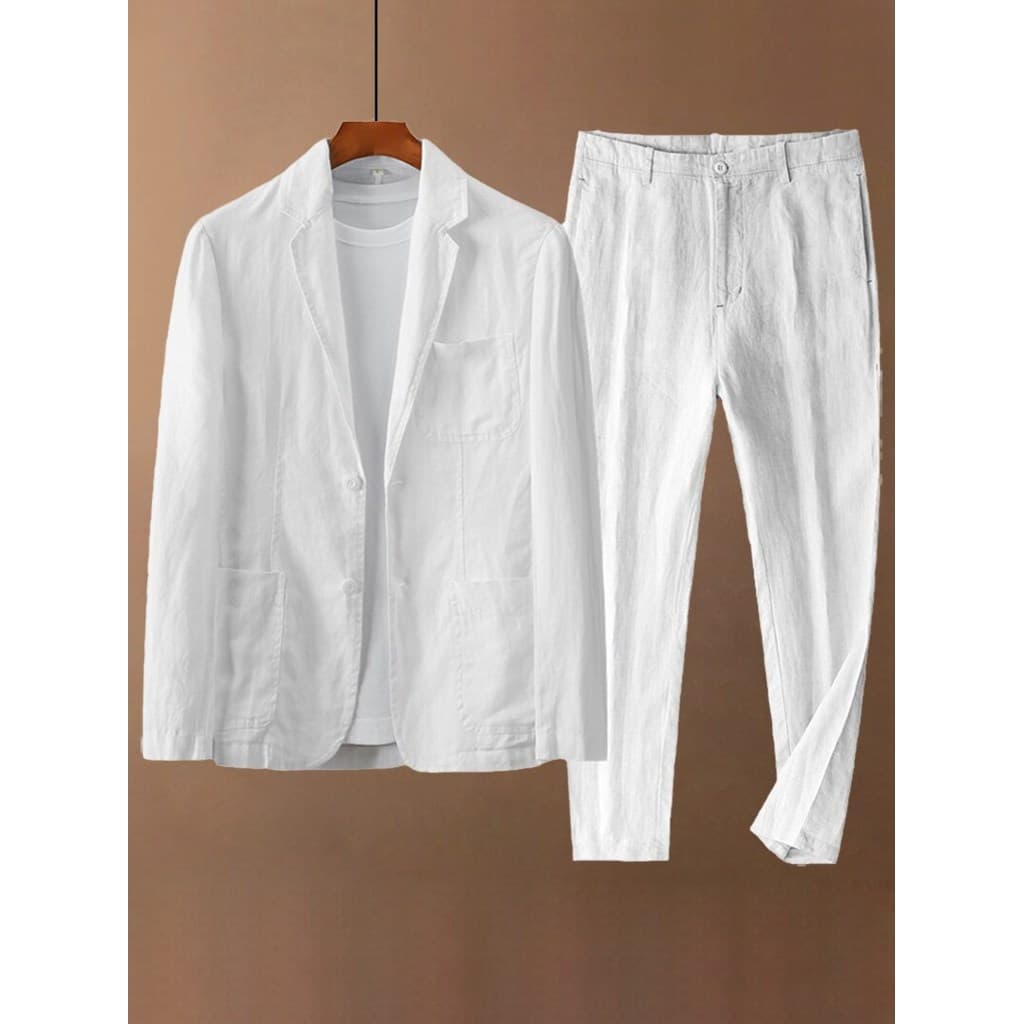 Terno Casual de linho terno masculino High-End primavera verão fino solto terno masculino roupas de linho puro