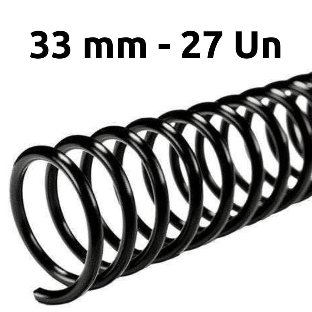 ESPIRAL 33MM PRETO PARA 250 FLS, COMBAHAMAS, 27 UN