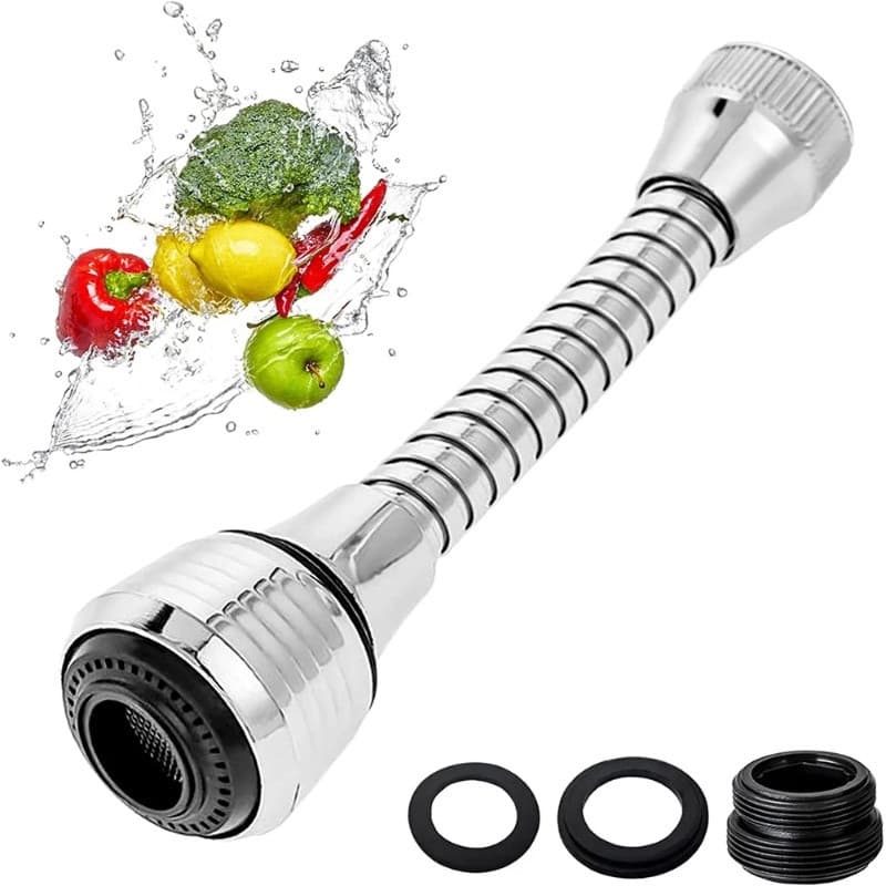 360 °     Adaptador extensor de torneira com filtro rotativo de alta pressão e economia de água, aerador de espuma para